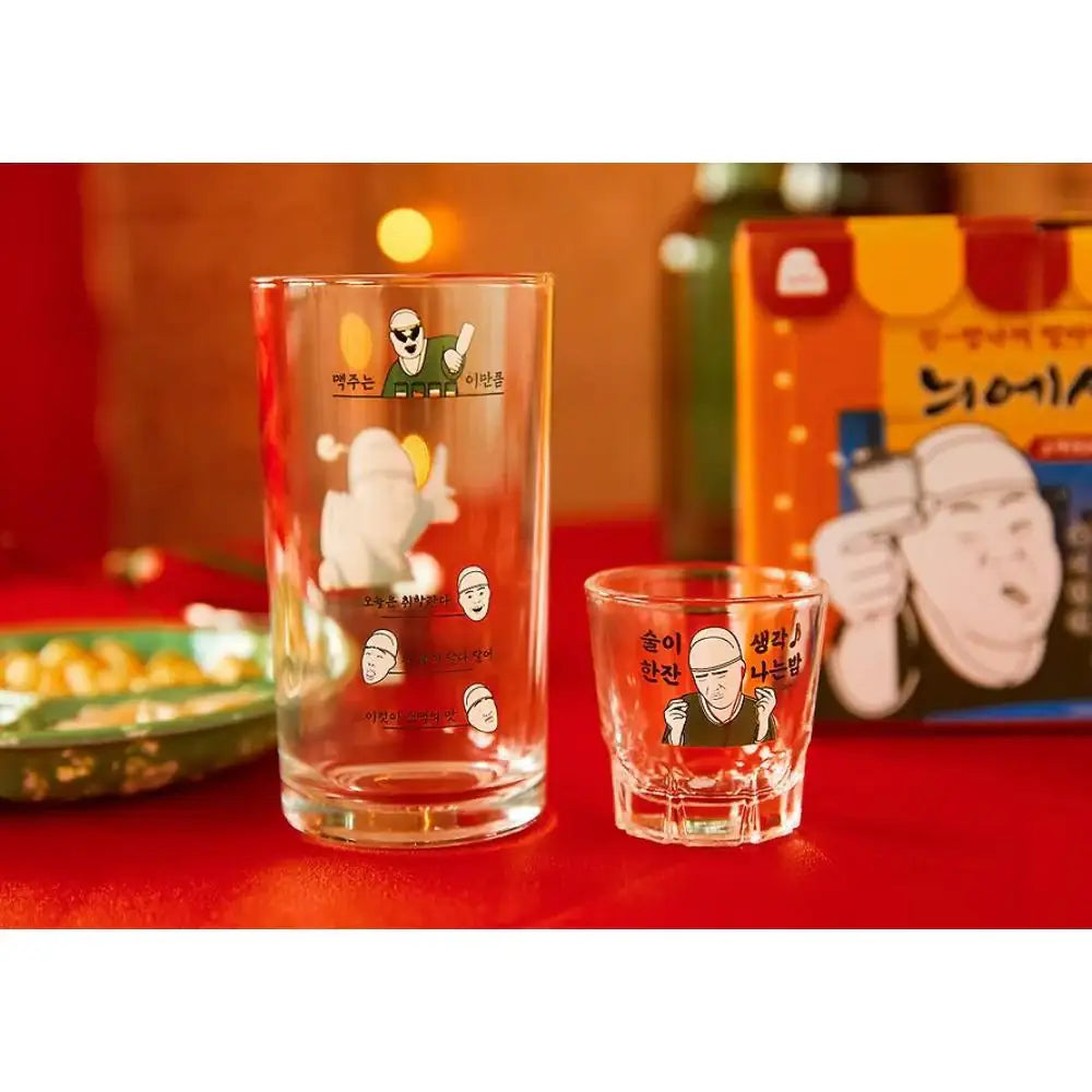 Kakao Friends - Nieshi Pocha Set (Soju Glass 2P + Somaek Glass 2P) - Kakao Friends - Glass Cup - Harumio