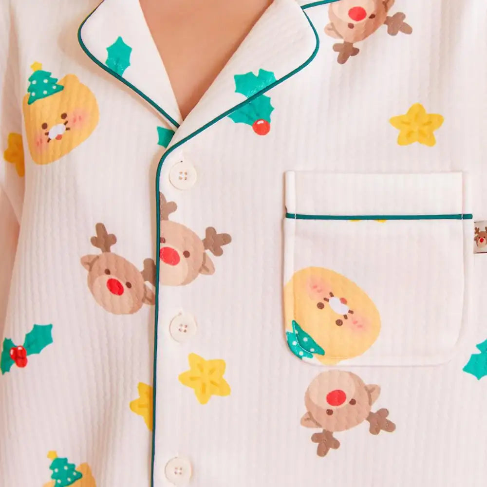 Kakao Friends - Merry Choon Christmas Quilted Pajamas Set - Kakao Friends - Pajamas - Harumio