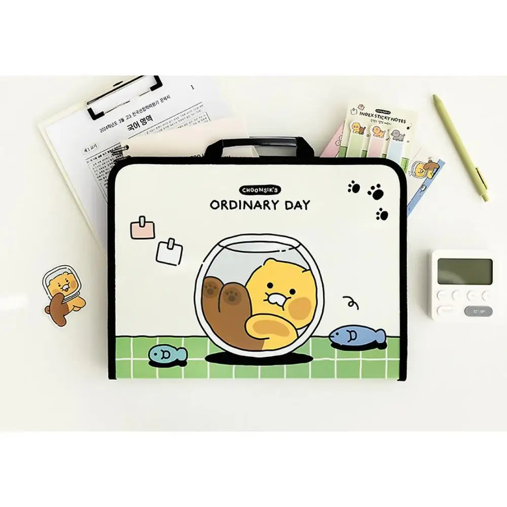 Kakao Friends - Choonsik Ordinary Handle Zipper File - Kakao Friends - Zipper File - Harumio