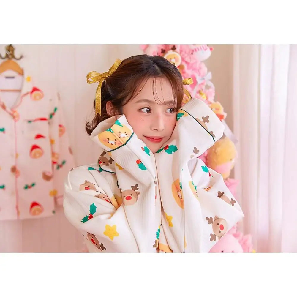 Kakao Friends - Merry Choon Christmas Quilted Pajamas Set - Kakao Friends - Pajamas - Harumio