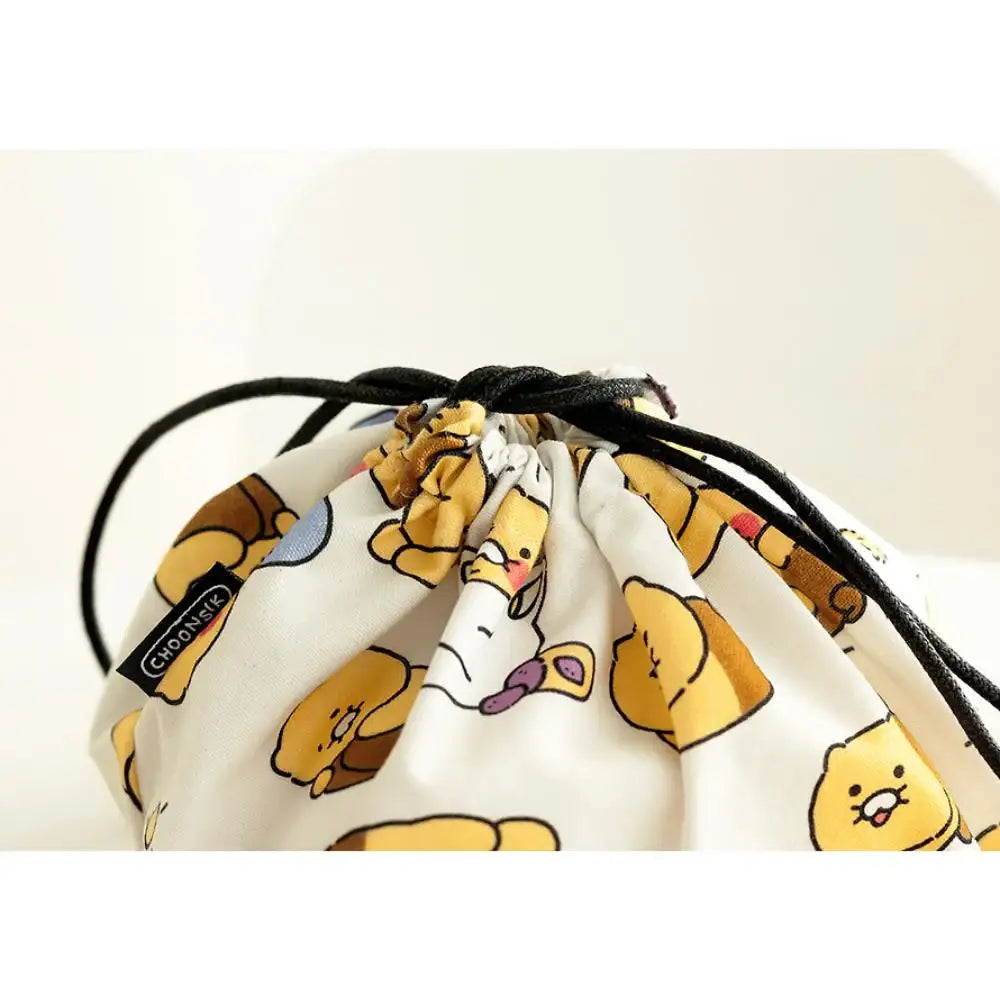 Kakao Friends - Choonsik Ordinary Pattern String Pouch - Kakao Friends - Pouches - Harumio