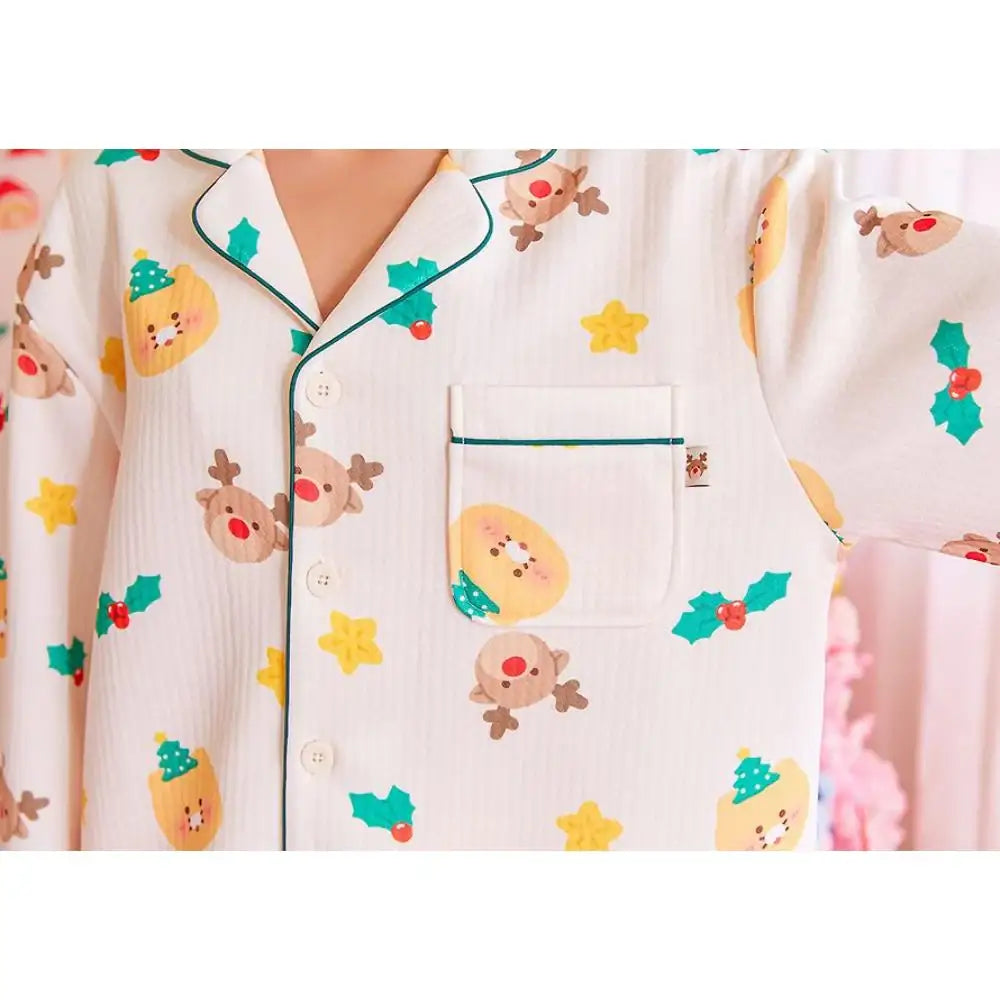 Kakao Friends - Merry Choon Christmas Quilted Pajamas Set - Kakao Friends - Pajamas - Harumio