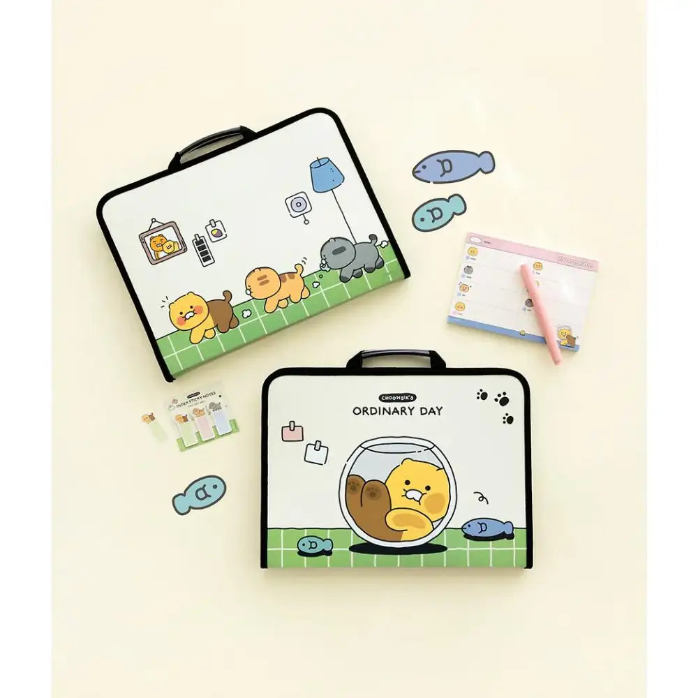 Kakao Friends - Choonsik Ordinary Handle Zipper File - Kakao Friends - Zipper File - Harumio