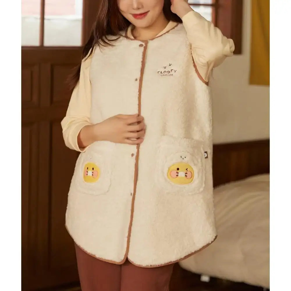 Kakao Friends - Floofy Friends Fleece Vest - Kakao Friends - Vest - Harumio
