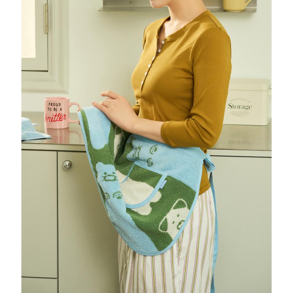 Kakao Friends - FRIENDAY Choonsik Terry Apron (Green & Blue)