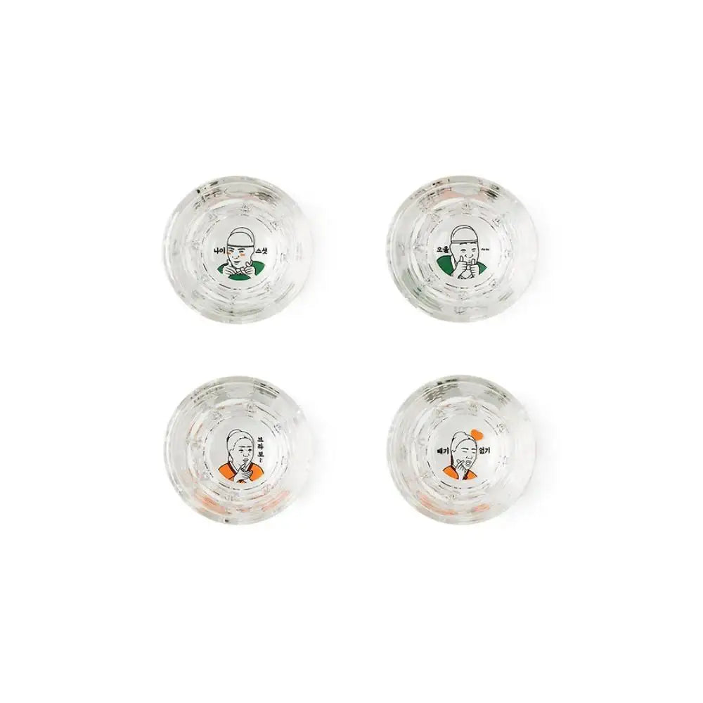 Kakao Friends - Nieshi Pocha Set (Soju Glass 4P) - Kakao Friends - Glass Cup - Harumio