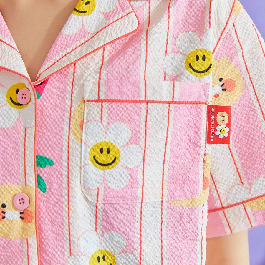 Wiggle Wiggle x Kakao Friends - Choonsik Cooling Pajamas Set (Pink) - Wiggle Wiggle x Kakao Friends - Pajama Set - Harumio