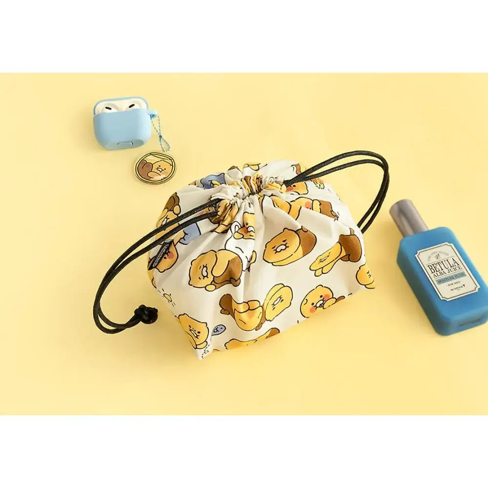 Kakao Friends - Choonsik Ordinary Pattern String Pouch - Kakao Friends - Pouches - Harumio