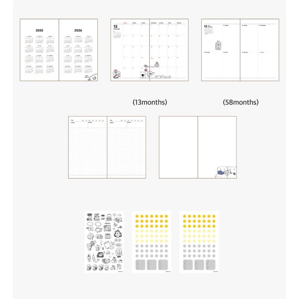 Kakao Friends - Choonsik 2025 Office Diary - Kakao Friends - Diary - Harumio