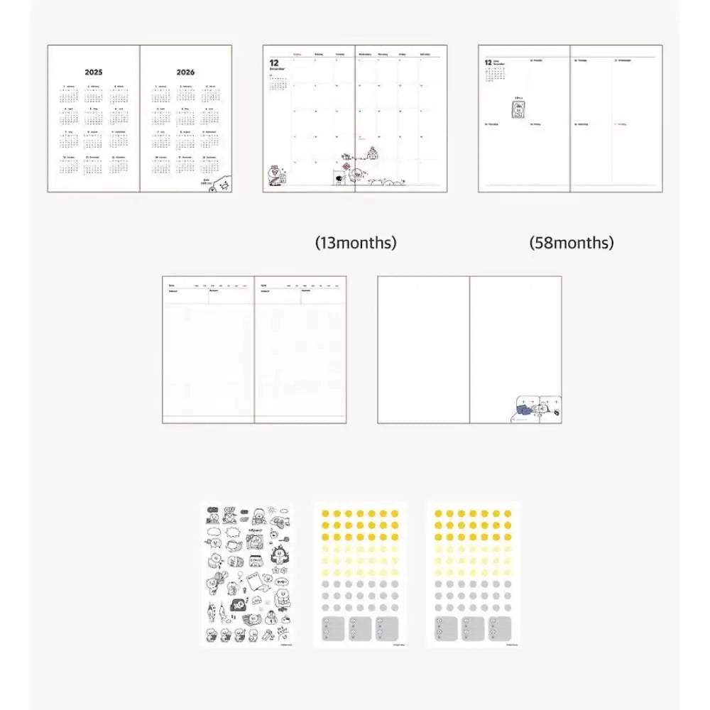 Kakao Friends - Choonsik 2025 Office Diary - Kakao Friends - Diary - Harumio