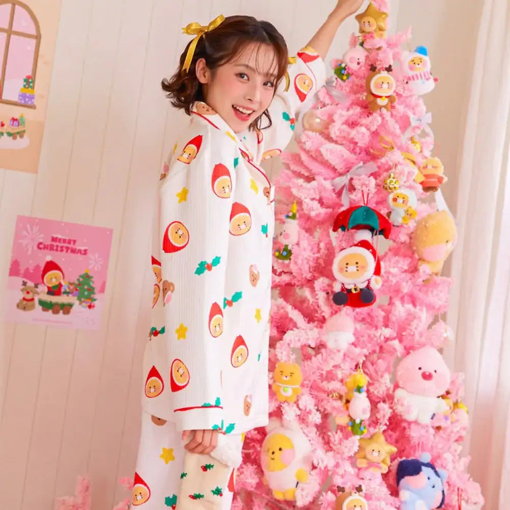 Kakao Friends - Merry Choon Christmas Quilted Pajamas Set - Kakao Friends - Pajamas - Harumio