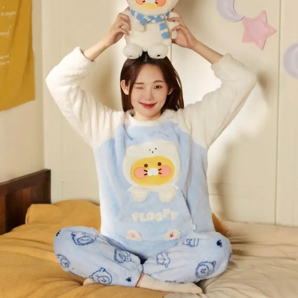 Kakao Friends - Floofy Friends Choonsik Sleep Pajamas Set - Kakao Friends - Pajama Set - Harumio