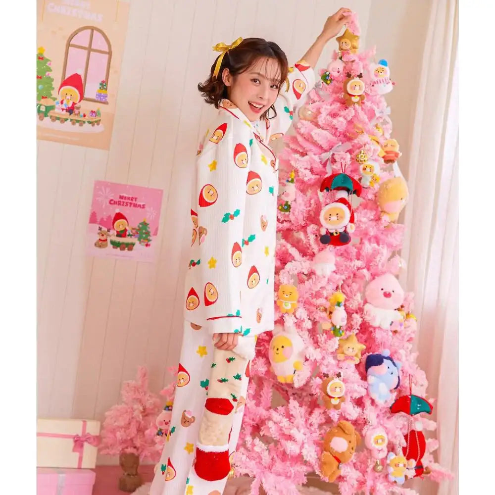 Kakao Friends - Merry Choon Christmas Quilted Pajamas Set - Kakao Friends - Pajamas - Harumio