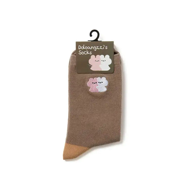 Kakao Friends - Ddoangzzi Pinkto & Whiteto Socks - Kakao Friends - Home & Living, Accessories - Harumio