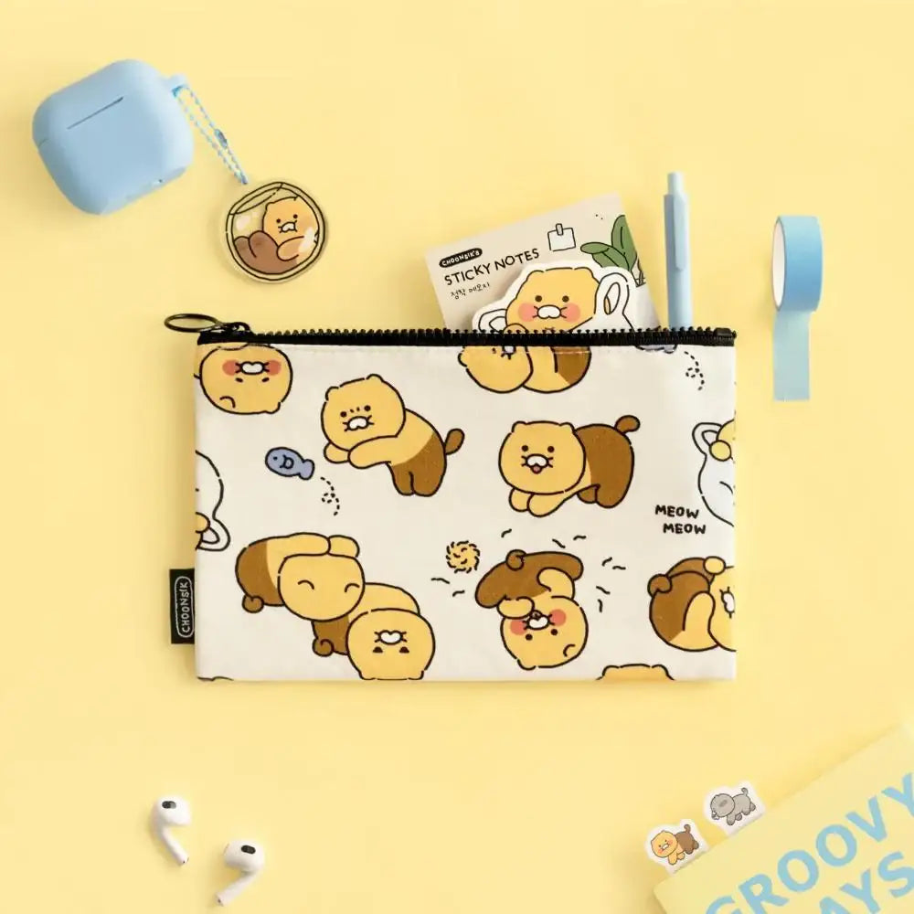 Kakao Friends - Choonsik Ordinary Pattern Flat Pouch - Kakao Friends - Pouches - Harumio