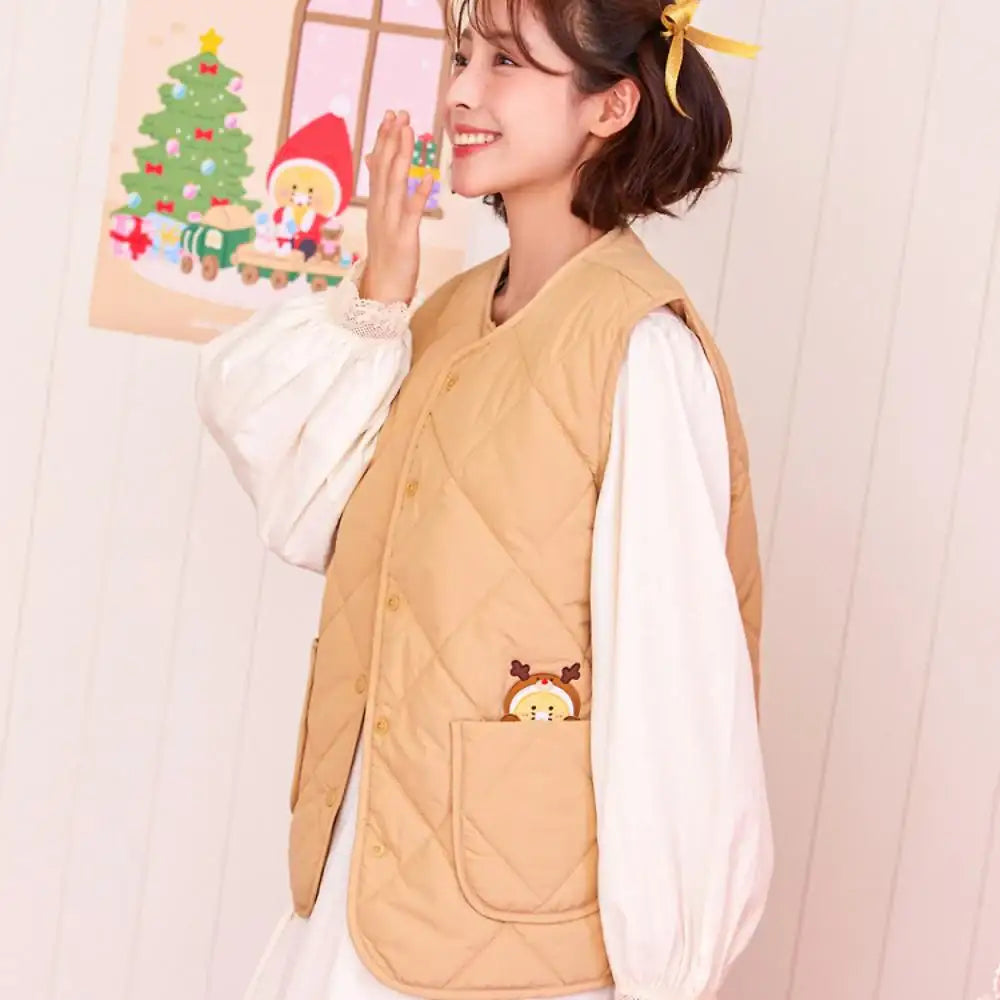 Kakao Friends - Merry Choon Christmas Padded Vest - Kakao Friends - Vest - Harumio