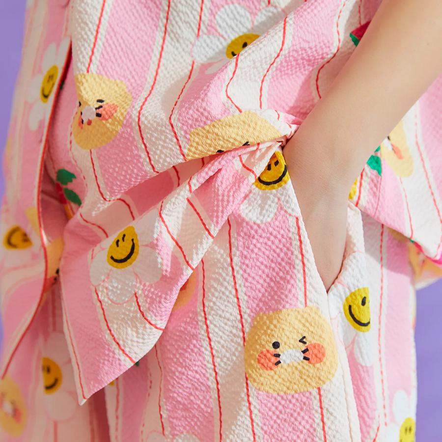 Wiggle Wiggle x Kakao Friends - Choonsik Cooling Pajamas Set (Pink) - Wiggle Wiggle x Kakao Friends - Pajama Set - Harumio