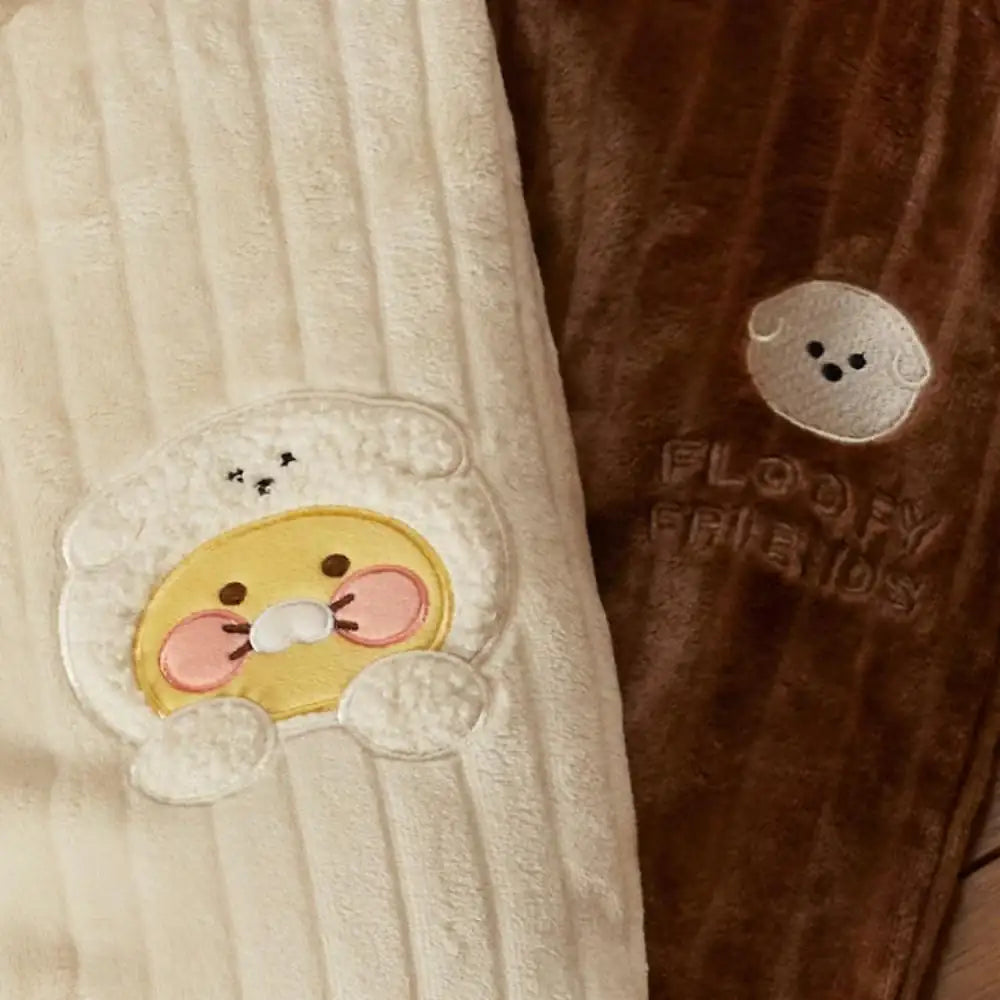 Kakao Friends - Floofy Friends Choonsik Zip-up Fleece Pajamas Set - Kakao Friends - Pajama Set - Harumio