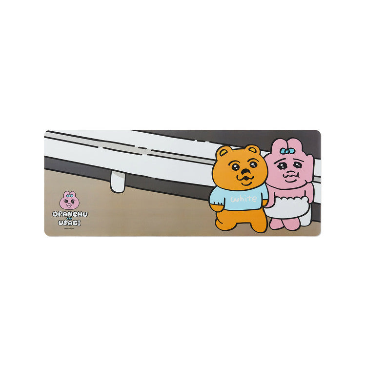 Kakao Friends - Punkyu Rabbit Walking Brown Desk Pad