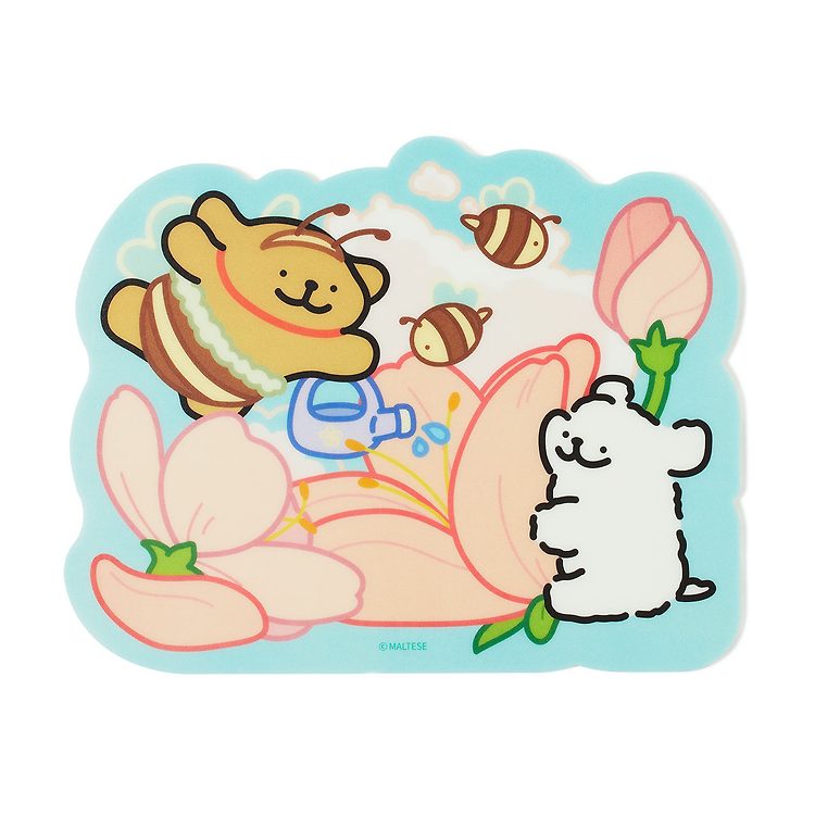 Kakao Friends - Cherry Blossom Maltese Mousepad
