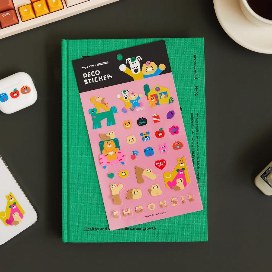 Daye Kim x Kakao Friends - Ryan & Choonsik Transparent Sticker