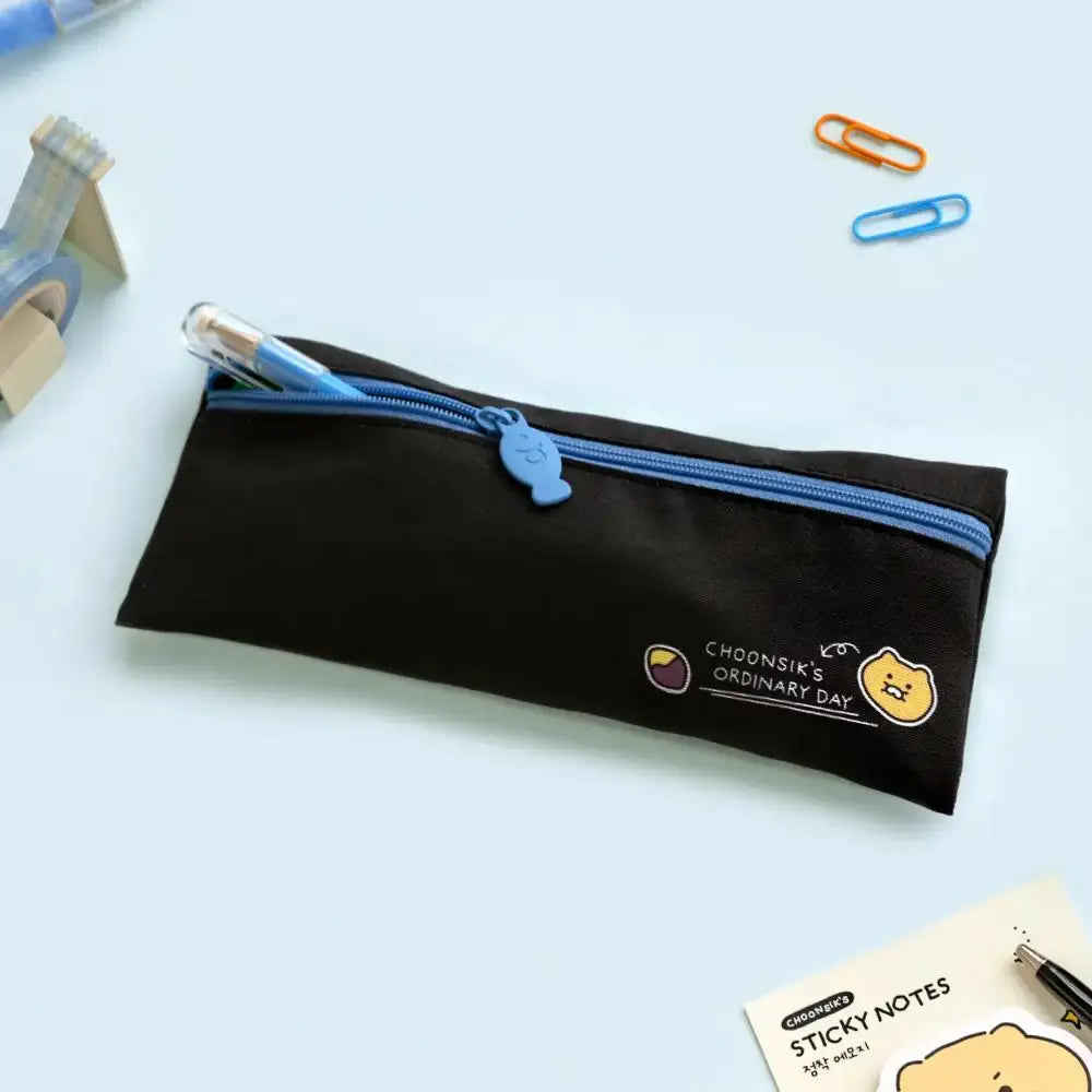 Kakao Friends - Choonsik Ordinary Fabric Flat Pencil Case - Kakao Friends - Pencil Case - Harumio