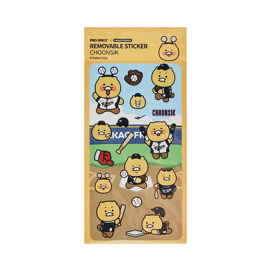 PRO-SPECS x Kakao Friends - Choonsik Baseball Sticker Pack - Kakao Friends - Sticker - Harumio