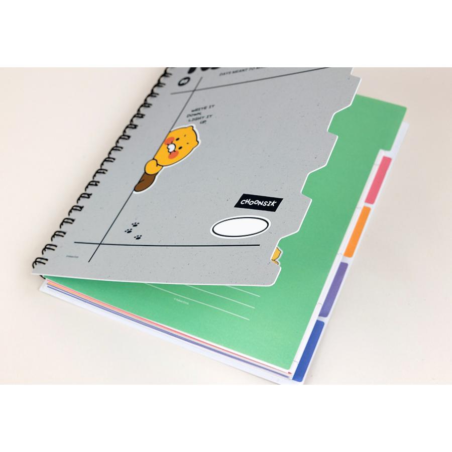 Kakao Friends - Monotone PP Cover Spring Notebook (Choonsik)