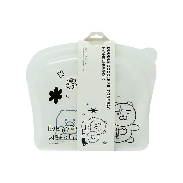 Kakao Friends - Doodle Doodle Silicone Zipper Bag Set (Ryan & Choonsik) - Kakao Friends - Zipper Bag - Harumio