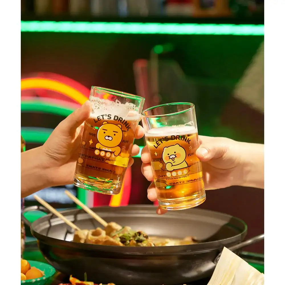 Kakao Friends - Ryan & Choonsik Soju & Beer Glass 4P-Set - Kakao Friends - Glass Cup - Harumio