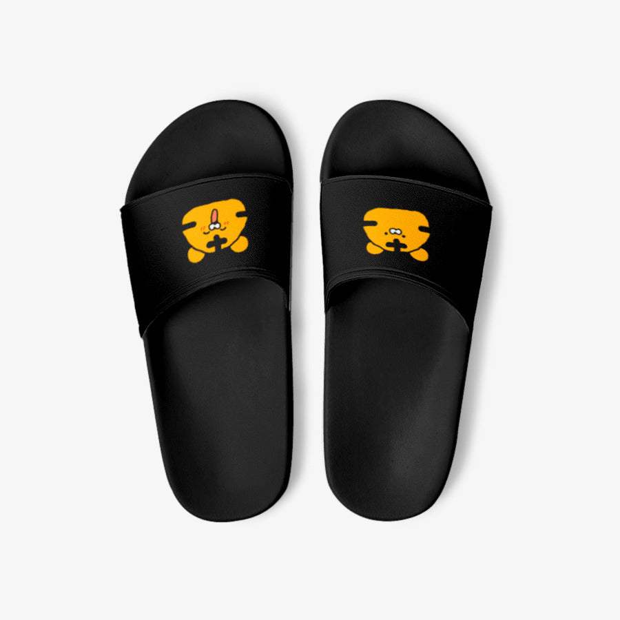 Timid Tiger Coco - Coco Face Slippers (Black) - Marpple Shop - Slipper - Harumio