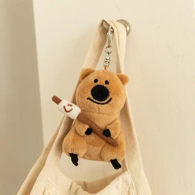 Dinotaeng - S'more Quokka Plush Doll Keyring - Dinotaeng - Doll keyrings - Harumio