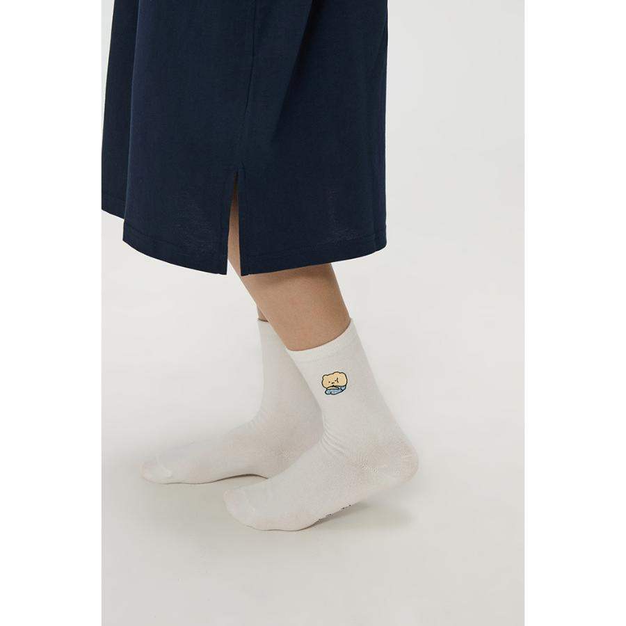 SPAO x Manggeureojin Gom - Buangdan Socks (White) - SPAO - Socks - Harumio