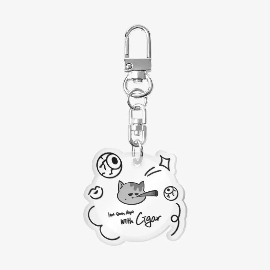 Poikilo - Smoking Cat Acrylic Keyring - Marpple Shop - Keyring - Harumio