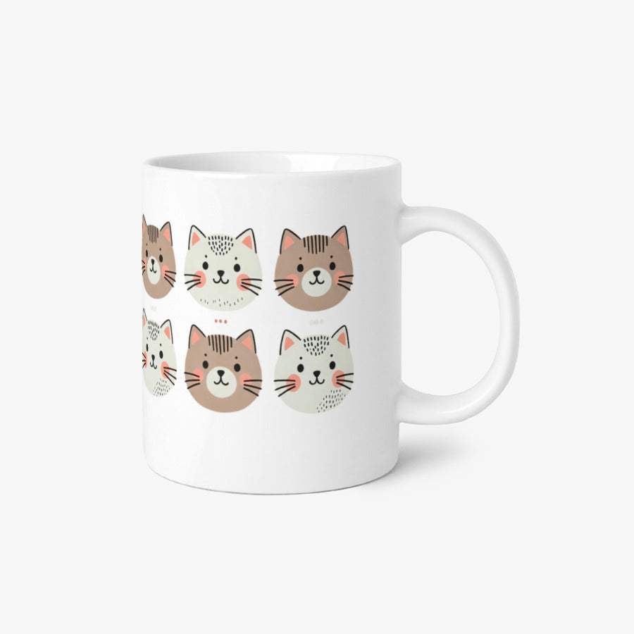 Egg Cartop - Beige Happy Cat 52 Basic Mug - Marpple Shop - Mug - Harumio