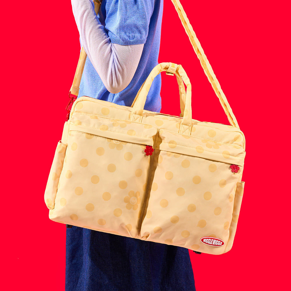 Wiggle Wiggle - Laptop Bag (Polka Dot Smile Ivory)