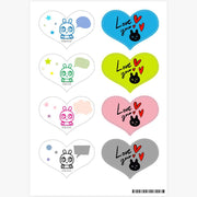 Artist Kitty Studio - Multi-Color Rabbit Heart Sticker - Marpple Shop - Sticker - Harumio