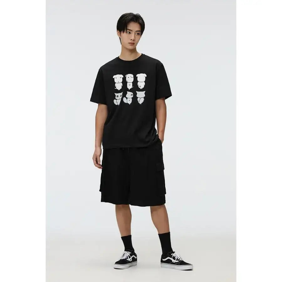 SPAO x Ganadi - Short Sleeve T-Shirt (Black) - SPAO - T-Shirt - Harumio