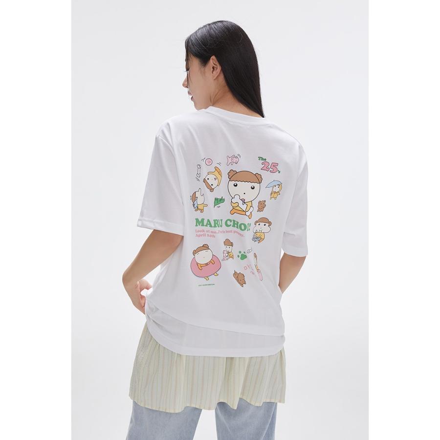 SPAO x Maru is a Puppy - Welcome to Marune Fruit Shop Short Sleeve T-Shirt (White)
