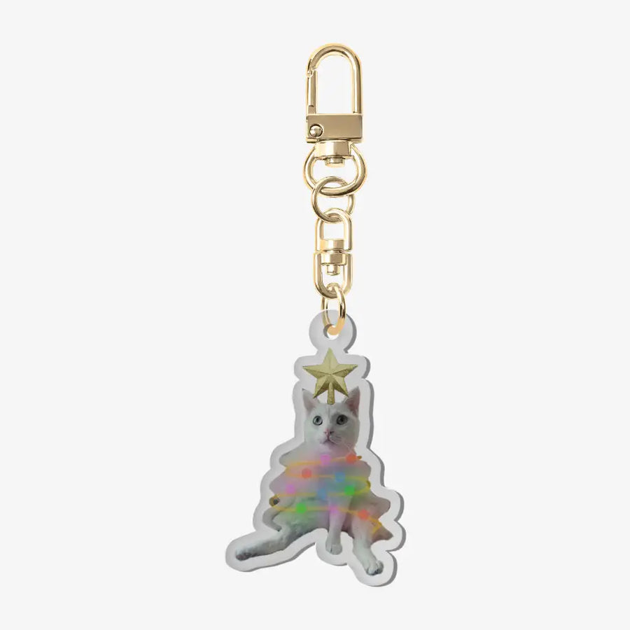 Ggumong - Cat Christmas Acrylic Keyring - Marpple Shop - Keyring - Harumio