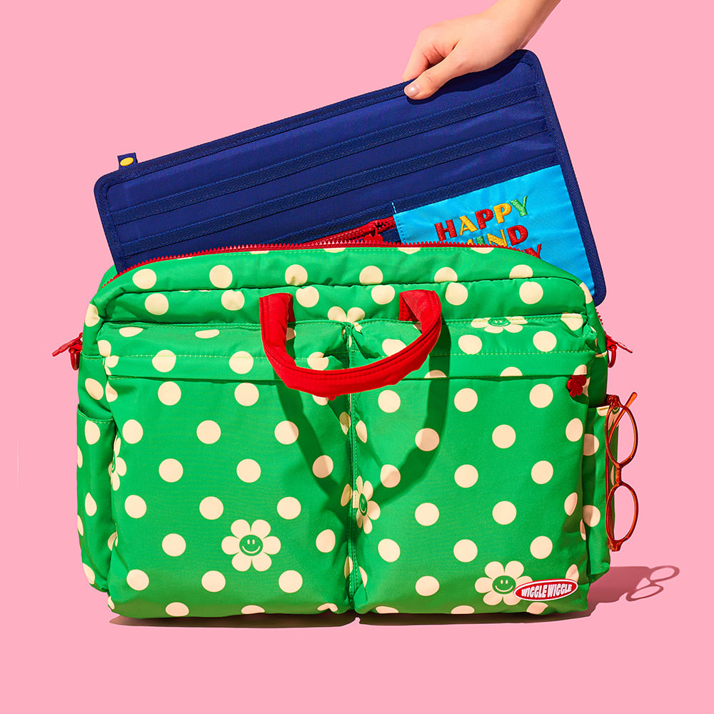 Wiggle Wiggle - Polka Dot Smile Green Multi Laptop Bag