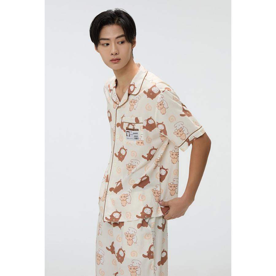 SPAO x Ganadi - Short Sleeve Pajamas Set (CREAM) - SPAO - Pajamas - Harumio