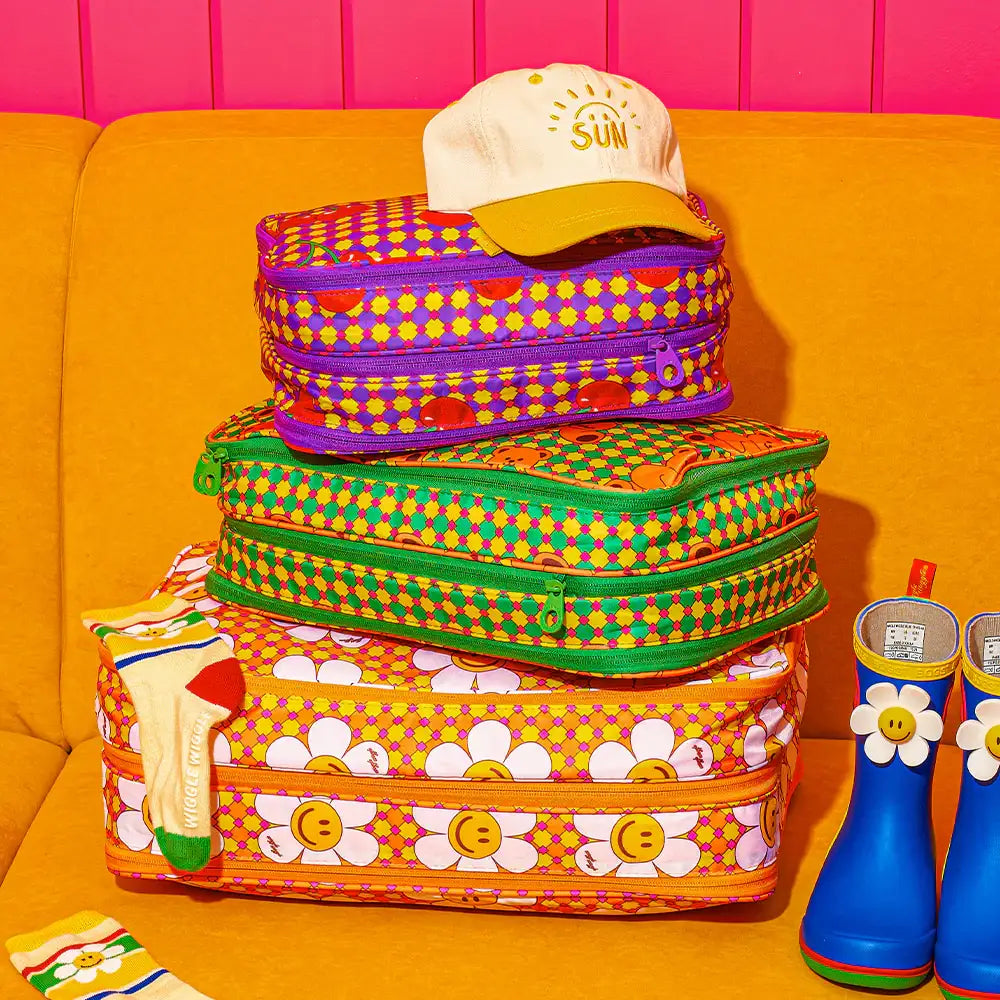 Wiggle Wiggle - Retro Check Travel Compression Pouch - Wiggle Wiggle - Pouch - Harumio