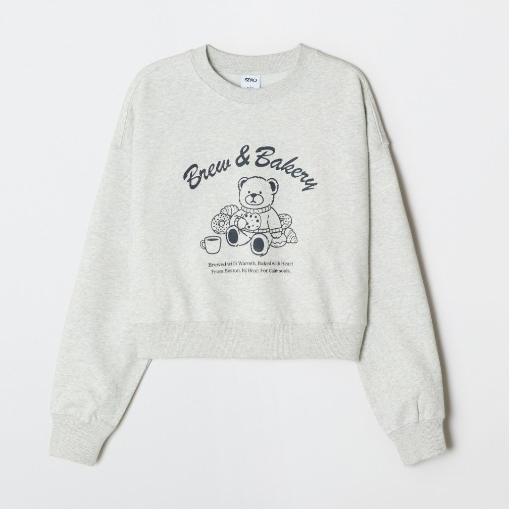 SPAO - Sweet Bear Crop Sweatshirt