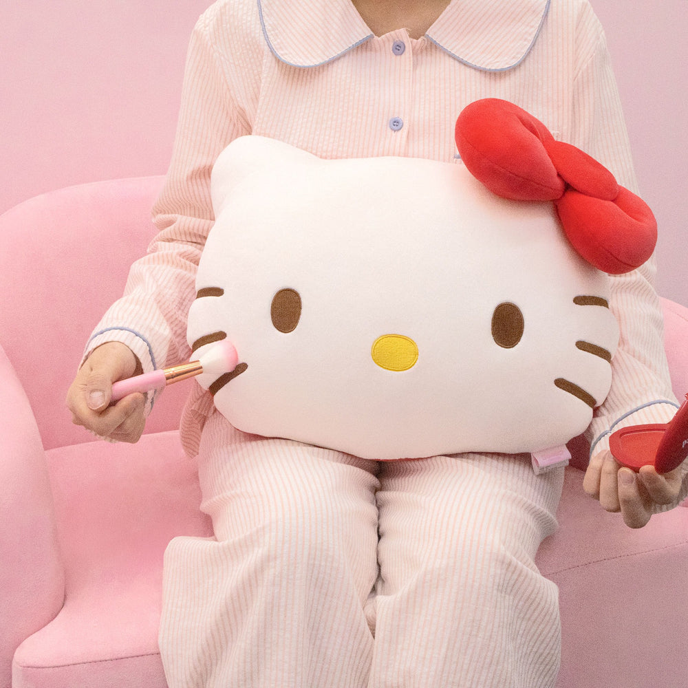 NARA HOME DECO x Hello Kitty - Red Classic Plump Body Pillow + Face Cushion + Tissue Cover Set