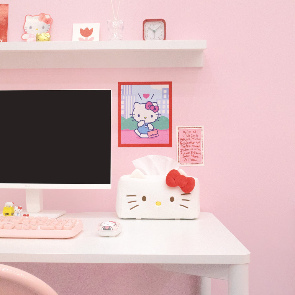 NARA HOME DECO x Hello Kitty - Red Classic Plump Body Pillow + Face Cushion + Tissue Cover Set