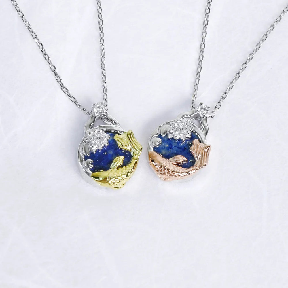Ellie - Oriental painting of the night sky Pond Necklace (tumblbug)