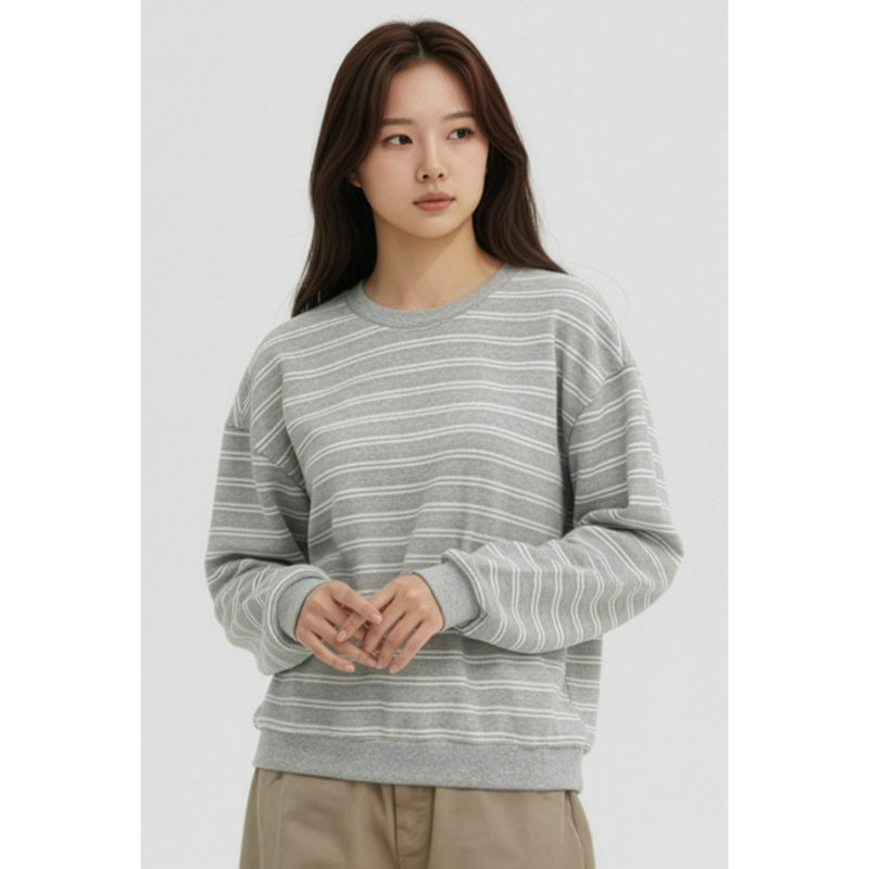 SPAO - Women's Striped Man-to-Man