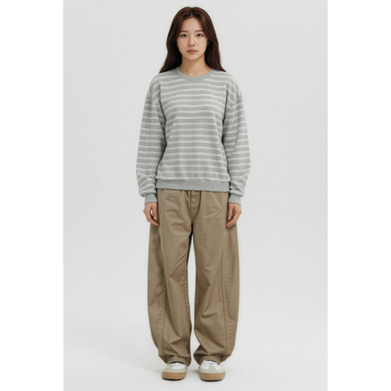 SPAO - Women's Striped Man-to-Man