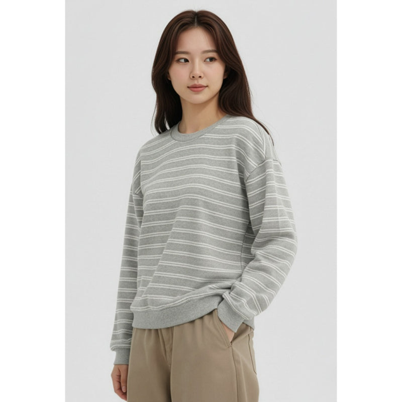 SPAO - Women's Striped Man-to-Man